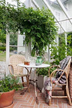 Så skapar du stilen, en sittplats under blåregnet.