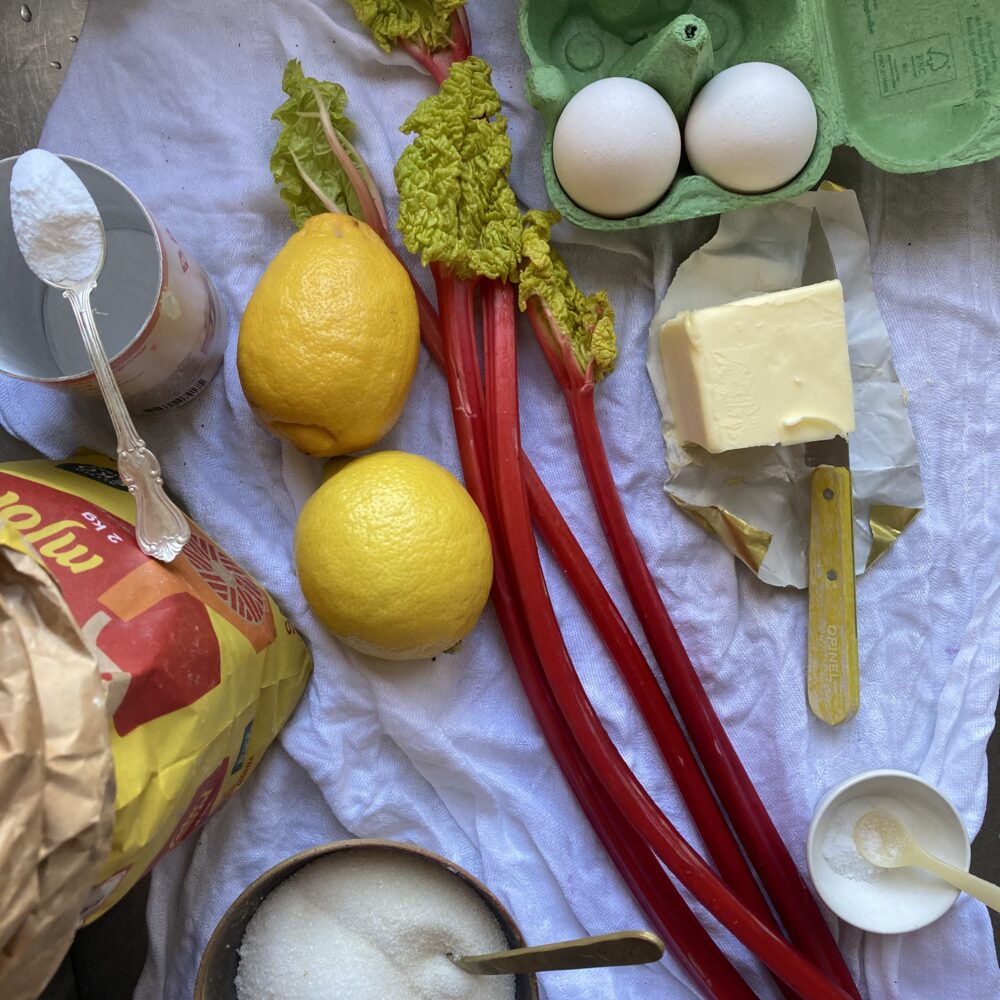 ingredienser till rabarberkaka