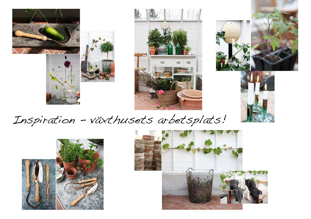 Bildcollage för att skapa växthusets arbbetsplats.