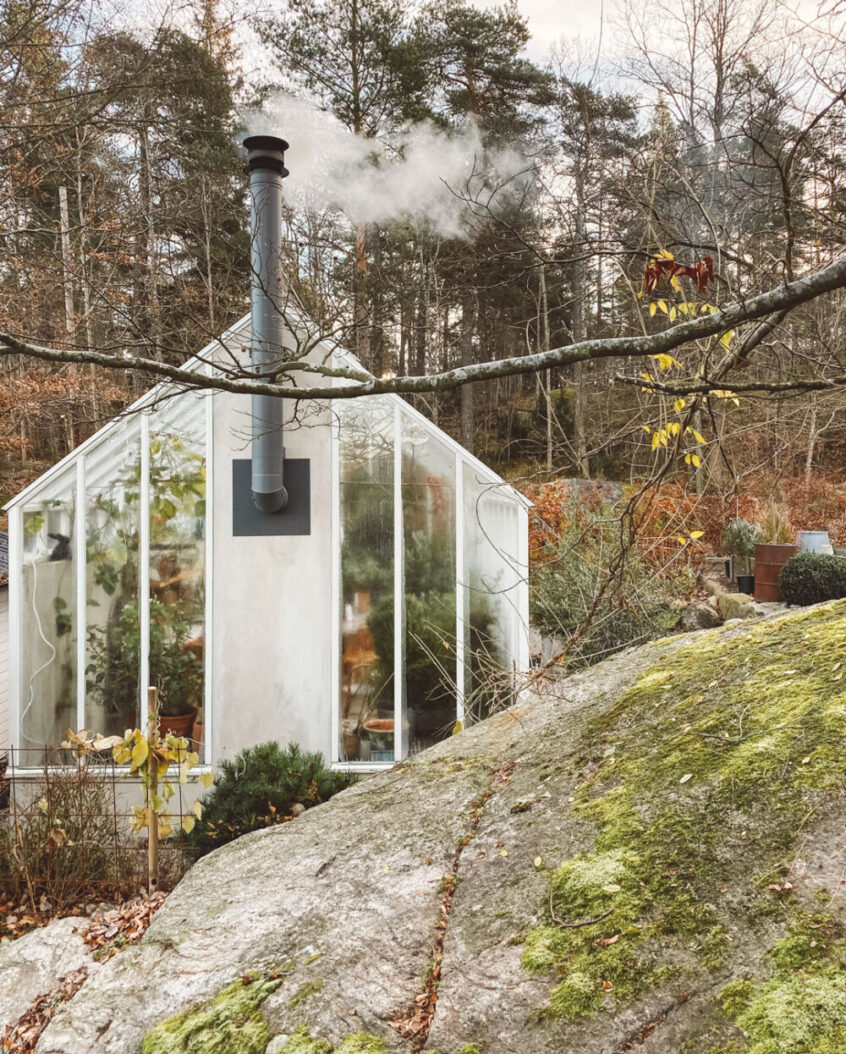 Skorstensrok från ett växthus.